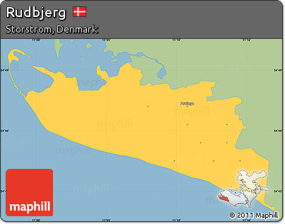 Savanna Style Simple Map of Rudbjerg, single color outside