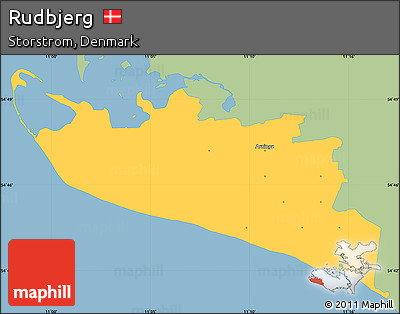 Savanna Style Simple Map of Rudbjerg, single color outside