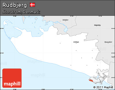 Silver Style Simple Map of Rudbjerg