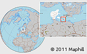 Gray Location Map of Sakskobing, highlighted country