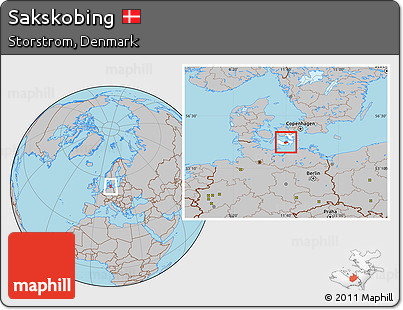 Gray Location Map of Sakskobing, highlighted parent region