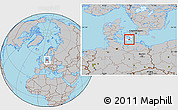 Gray Location Map of Sakskobing, highlighted parent region