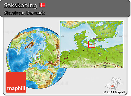 Physical Location Map of Sakskobing