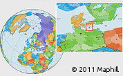 Political Location Map of Sakskobing, highlighted parent region