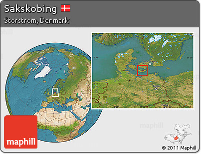 Satellite Location Map of Sakskobing