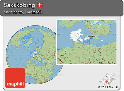 Savanna Style Location Map of Sakskobing, highlighted country, highlighted parent region