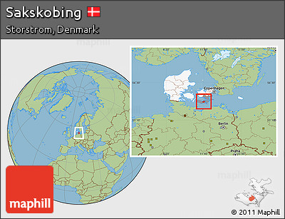 Savanna Style Location Map of Sakskobing, highlighted country, highlighted parent region