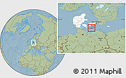Savanna Style Location Map of Sakskobing, highlighted country, highlighted parent region, hill shading