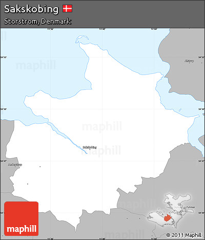 Gray Simple Map of Sakskobing