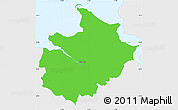 Political Simple Map of Sakskobing, single color outside
