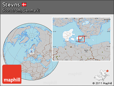 Gray Location Map of Stevns, highlighted country, highlighted parent region