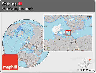 Gray Location Map of Stevns, highlighted country, highlighted parent region