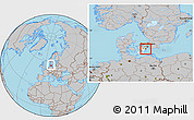 Gray Location Map of Stevns, highlighted parent region, within the entire country