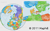 Political Location Map of Stevns, highlighted parent region, within the entire country