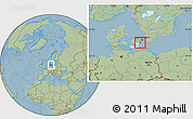 Savanna Style Location Map of Stevns, highlighted parent region, hill shading