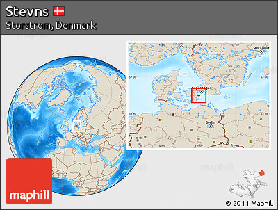Shaded Relief Location Map of Stevns