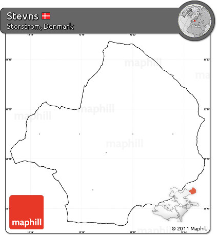 Blank Simple Map of Stevns, cropped outside, no labels