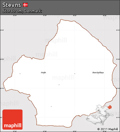 Classic Style Simple Map of Stevns, cropped outside