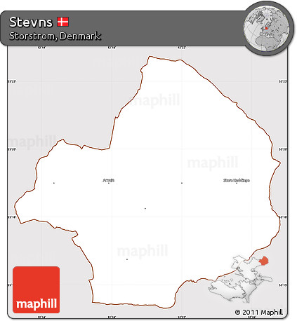 Classic Style Simple Map of Stevns, cropped outside