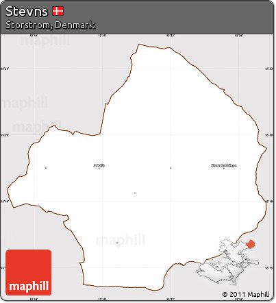 Classic Style Simple Map of Stevns, cropped outside