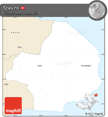 Classic Style Simple Map of Stevns