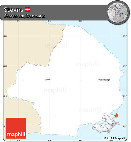 Classic Style Simple Map of Stevns, single color outside