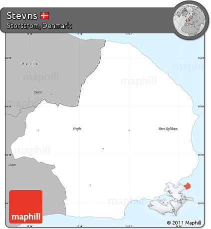 Gray Simple Map of Stevns