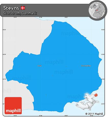 Political Simple Map of Stevns, single color outside