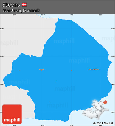 Political Simple Map of Stevns, single color outside