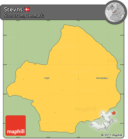 Savanna Style Simple Map of Stevns, cropped outside