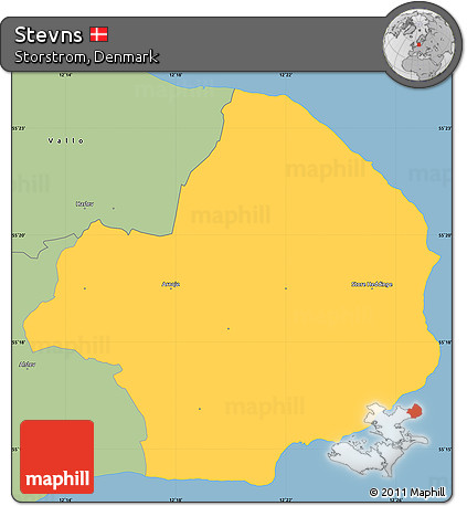 Savanna Style Simple Map of Stevns