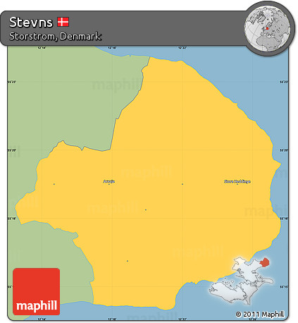 Savanna Style Simple Map of Stevns, single color outside