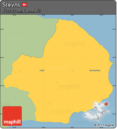 Savanna Style Simple Map of Stevns, single color outside