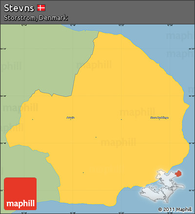 Savanna Style Simple Map of Stevns, single color outside