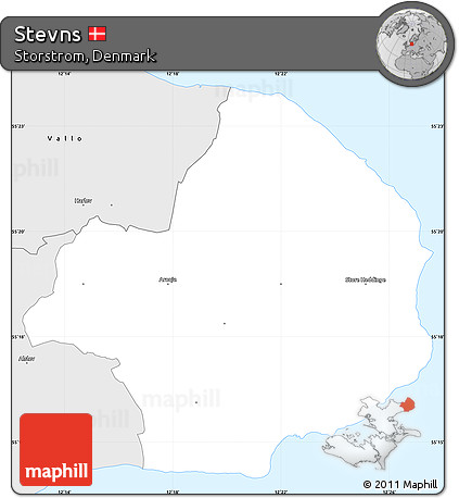 Silver Style Simple Map of Stevns