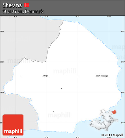 Silver Style Simple Map of Stevns, single color outside