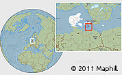 Savanna Style Location Map of Stubbekobing, highlighted country, highlighted parent region, hill shading