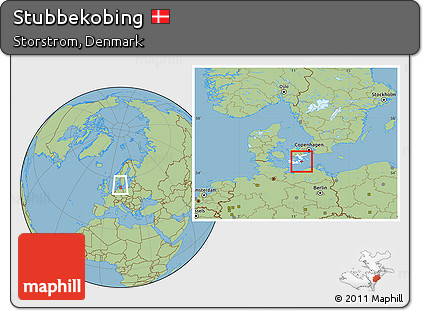 Savanna Style Location Map of Stubbekobing, highlighted parent region, within the entire country