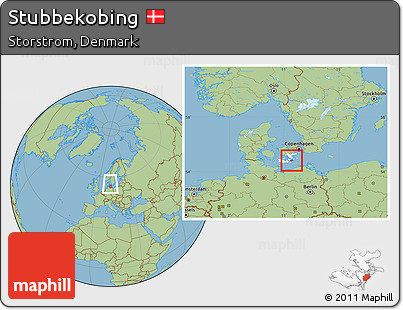 Savanna Style Location Map of Stubbekobing, highlighted parent region, within the entire country