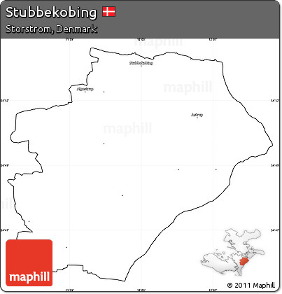 Blank Simple Map of Stubbekobing, cropped outside