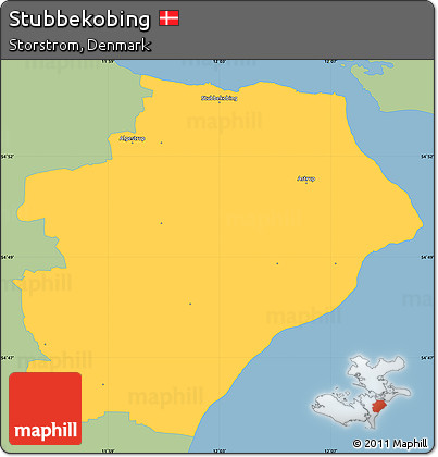 Savanna Style Simple Map of Stubbekobing, single color outside