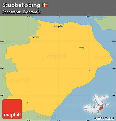 Savanna Style Simple Map of Stubbekobing, single color outside