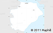 Silver Style Simple Map of Stubbekobing, single color outside