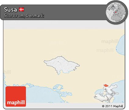 Classic Style 3D Map of Susa, single color outside