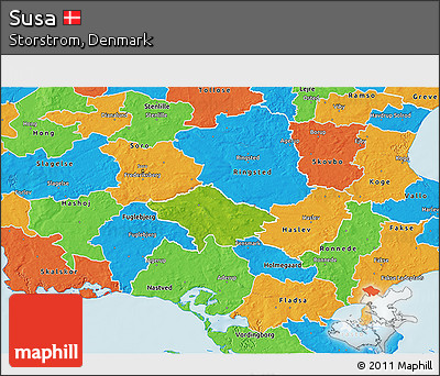 Physical 3D Map of Susa, political outside
