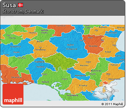 Physical 3D Map of Susa, political outside