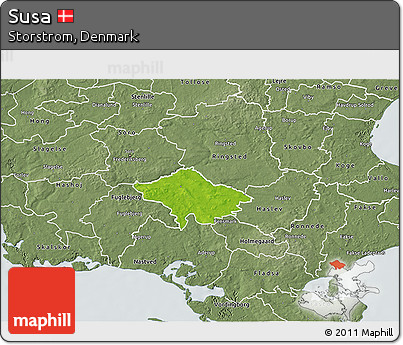 Physical 3D Map of Susa, semi-desaturated
