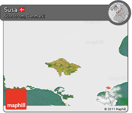 Satellite 3D Map of Susa, single color outside