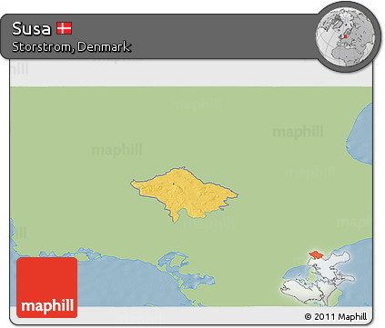 Savanna Style 3D Map of Susa, single color outside