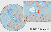 Gray Location Map of Susa, highlighted country, highlighted parent region, hill shading